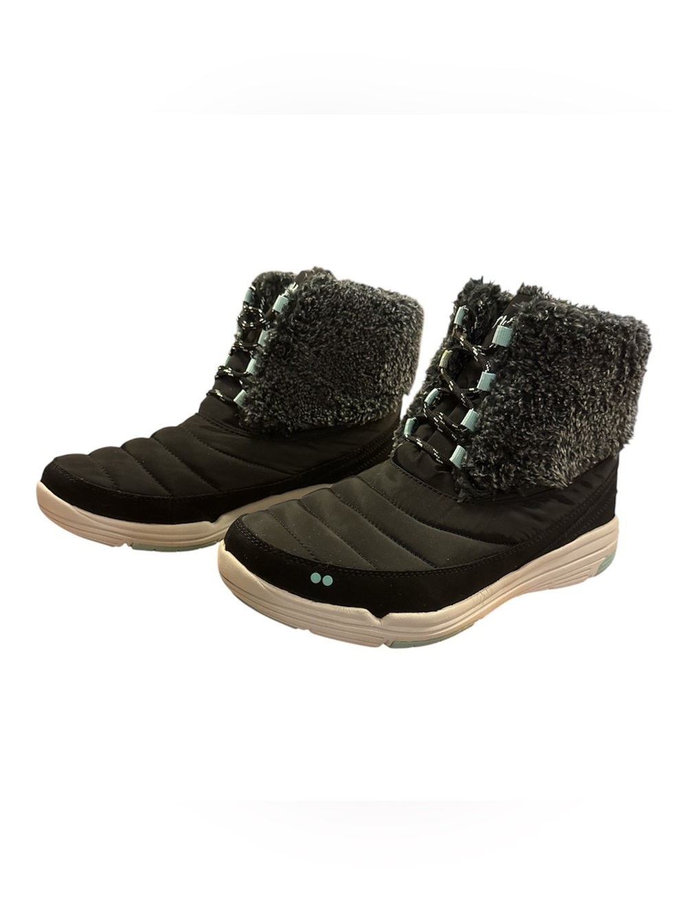 Ryka Women’s Addison Black w/ Faux Fur Top Boots